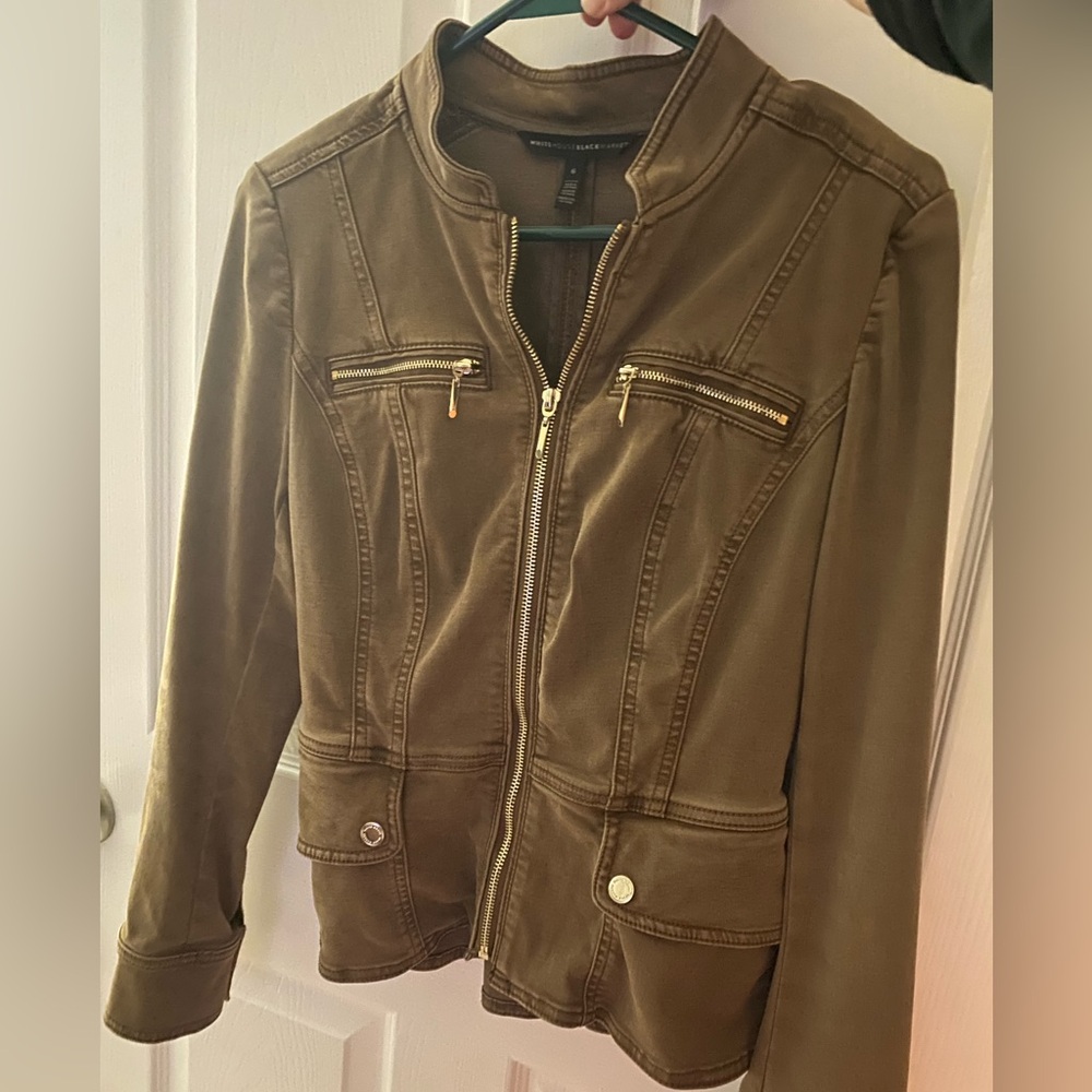 WHBM Brown Peplum Jacket - Size 6